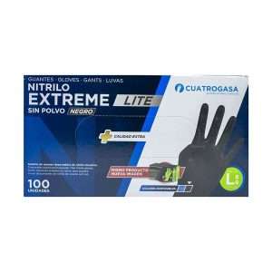Guante nitrilo negro 6 gr 100 unid T-S